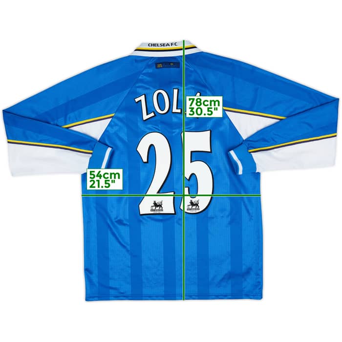 1997-99 Chelsea Home L/S Shirt Zola #25 - 9/10 - (L)