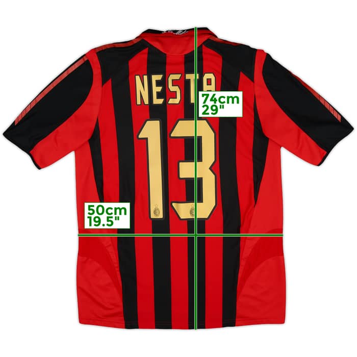 2005-06 AC Milan Home Shirt Nesta #13 - 10/10 - (M)
