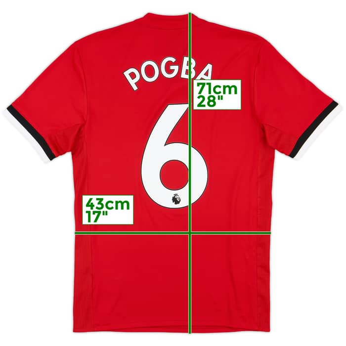 2017-18 Manchester United Home Shirt Pogba #6 - 8/10 - (XS)