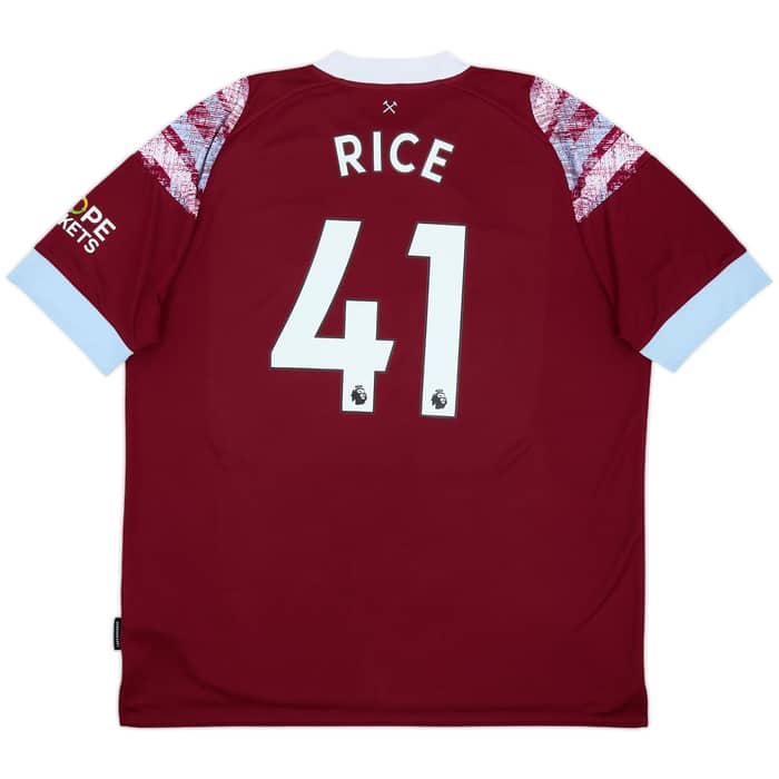 2022-23 West Ham Home Shirt Rice #41 - 9/10 - (XXL)