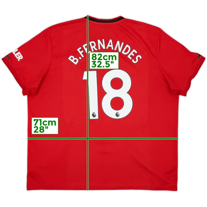 2019-20 Manchester United Home Shirt B.Fernandes #18 - 9/10 - (3XL)