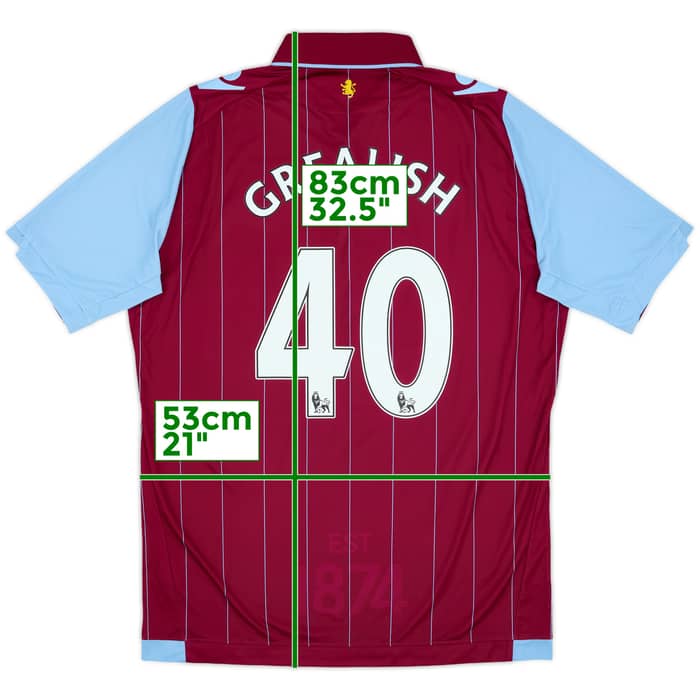 2014-15 Aston Villa Home Shirt Grealish #40 - 9/10 - (XL)
