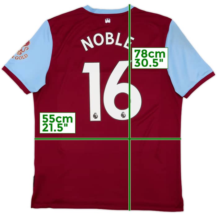 2019-20 West Ham Home Shirt Noble #16 - 9/10 - (XL)