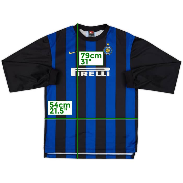 1999-00 Inter Milan Basic Home L/S Shirt - 7/10 - (XXL)