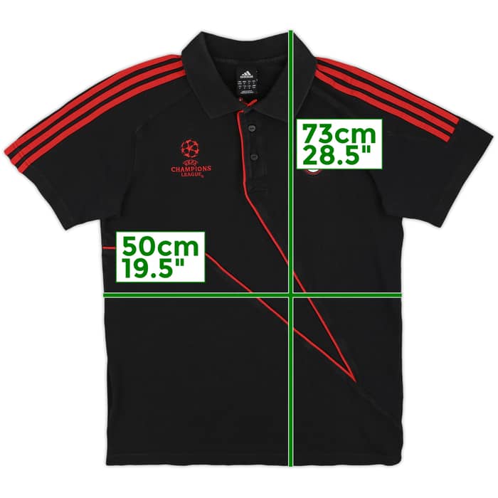 2009-10 AC Milan adidas CL Polo Shirt - 9/10 - (M/L)