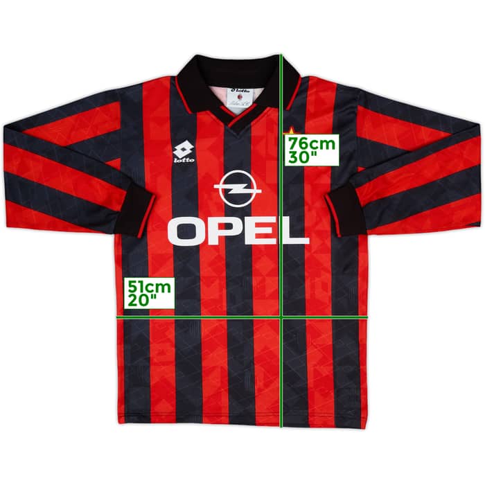 1994-95 AC Milan Home L/S Shirt - 8/10 - (M)