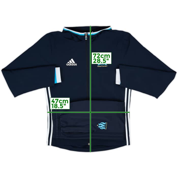 2016-17 Olympique Marseille adidas Hooded Tracksuit - 7/10 - (S)