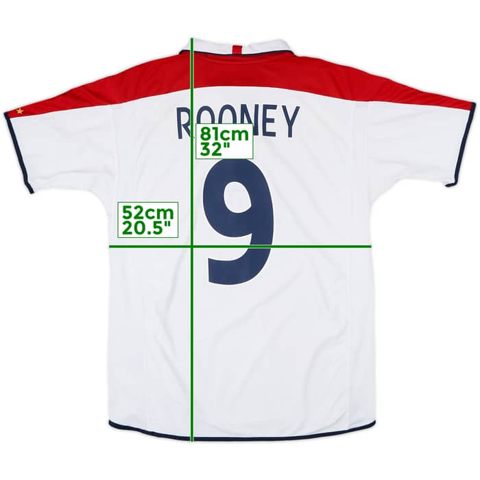 2003-05 England Home Shirt Rooney #9 - 7/10 - (L)