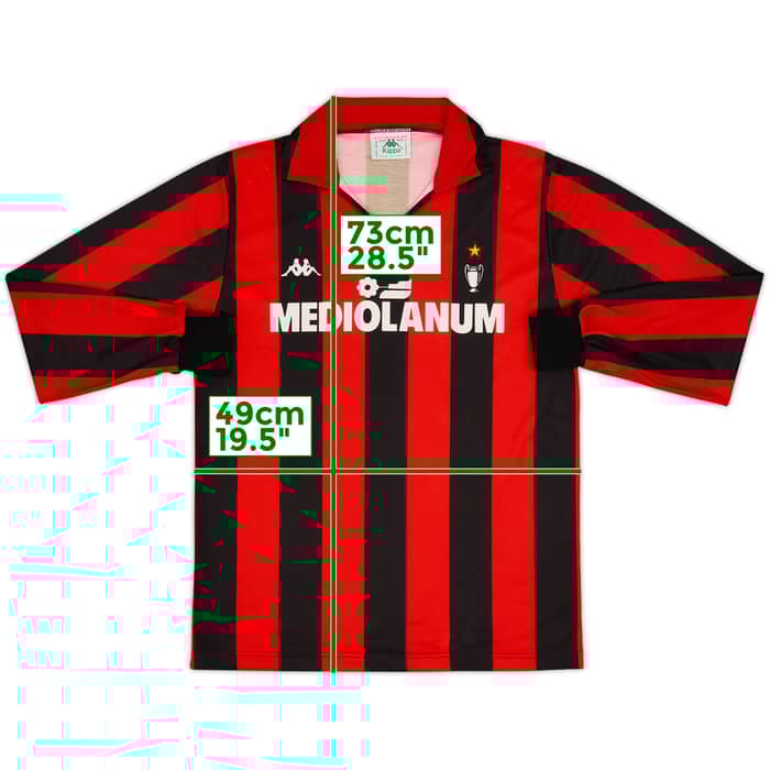 1988-89 AC Milan Local Manga Larga Camiseta - 6/10 - (M)