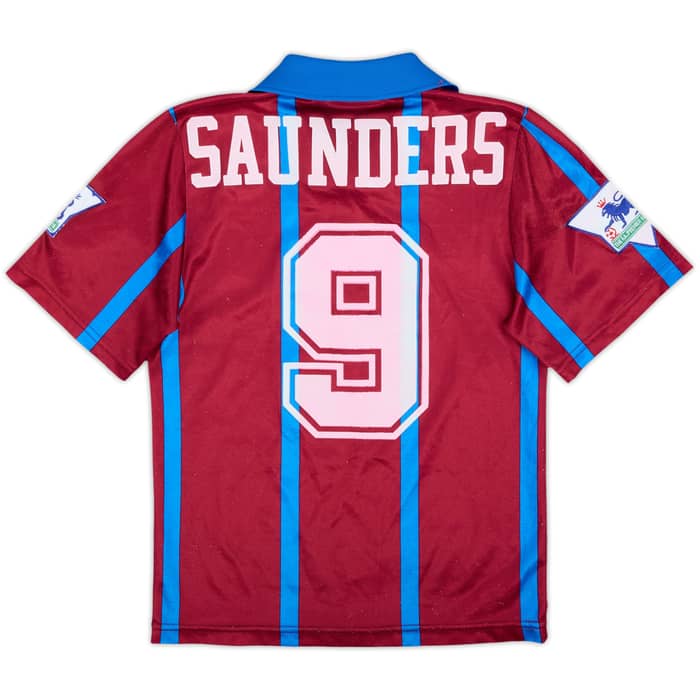 1993-95 Aston Villa Home Shirt Saunders #9 - 4/10 - (M.Boys)