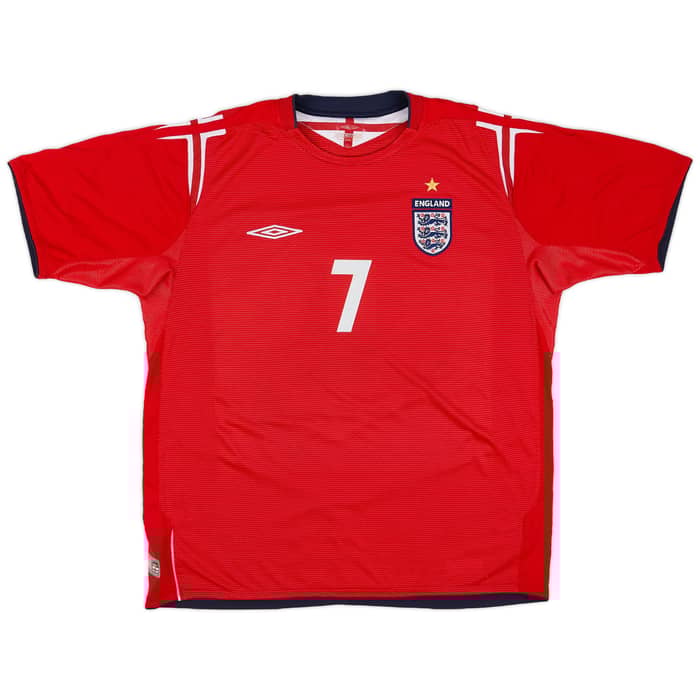 2004-06 England Away Shirt Beckham #7 - 6/10 - (XL)