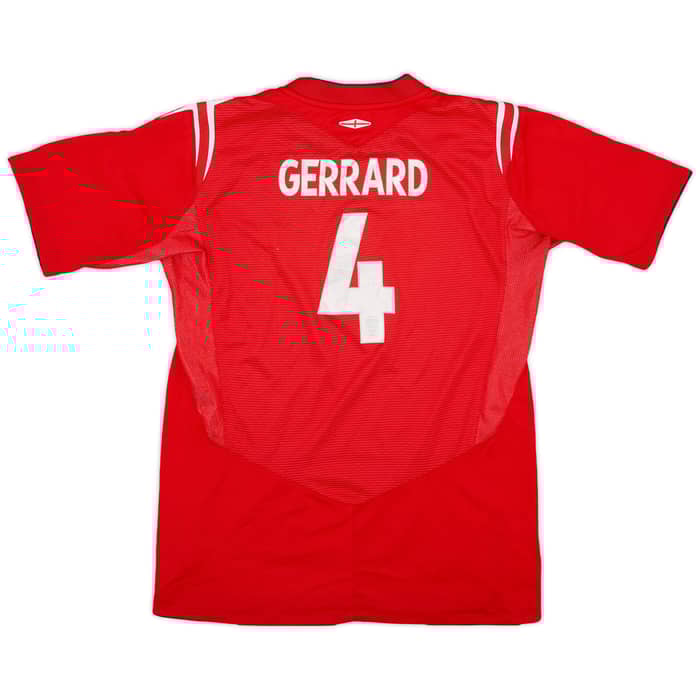 2004-06 England Away Shirt Gerrard #4 - 7/10 - (XL.Boys)