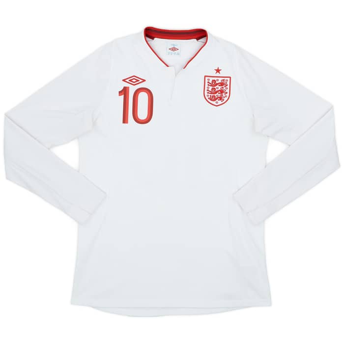 2012-13 England Home L/S Shirt Rooney #10 - 8/10 - (M)