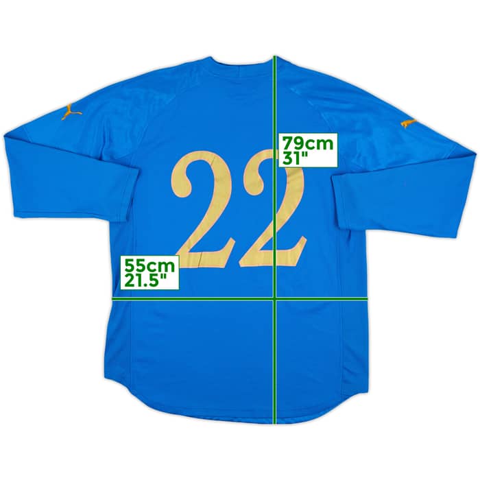 2004-06 Italy Match Issue Home L/S Shirt #22