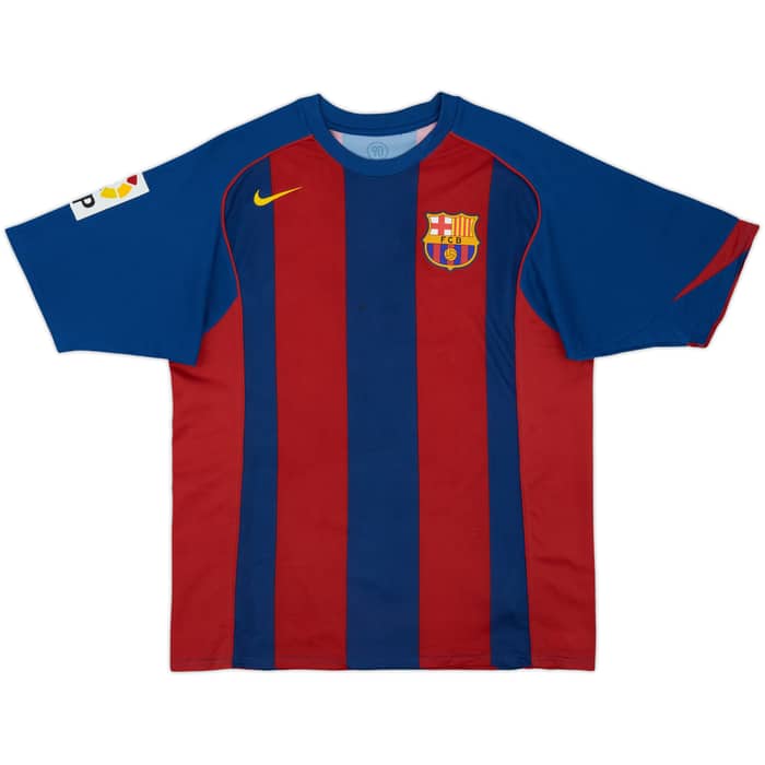 2004-05 Barcelona Basic Home Shirt Larsson #7 - 4/10 - (L)