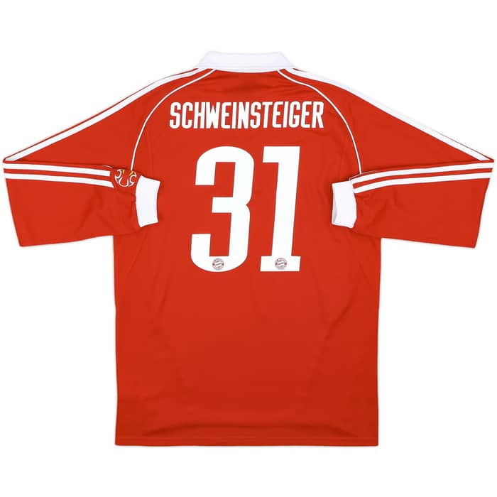 2006-07 Bayern Munich Player Issue Home L/S Shirt Schweinsteiger #31 - 8/10 - (M)