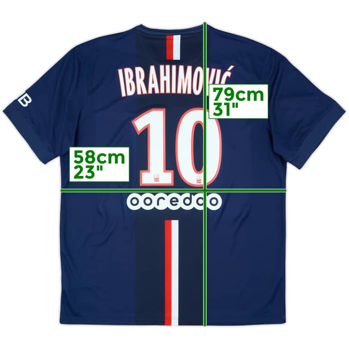 2014-15 Paris Saint-Germain Home Shirt Ibrahimovic #10 - 9/10 - (XL)