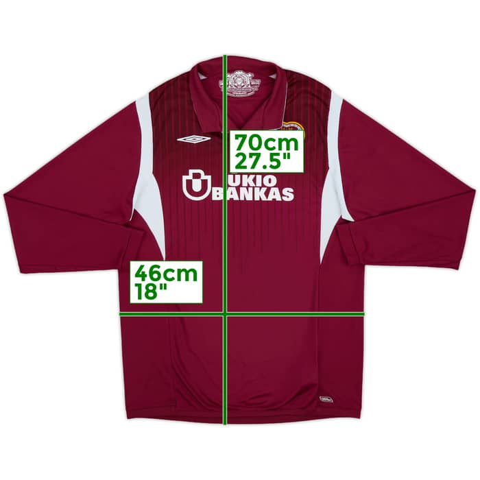 2009-10 Hearts Home L/S Shirt - 8/10 - (S)