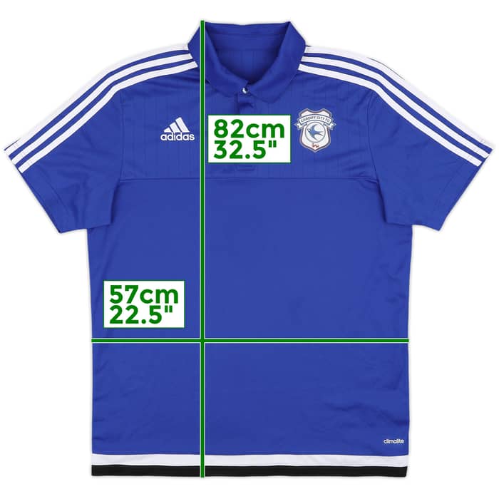 2015-16 Cardiff City adidas Polo Shirt - 9/10 - (L)