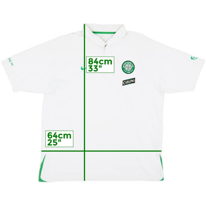 2006-07 Celtic Nike 1/4 Zip Polo Shirt - 7/10 - (XXL)
