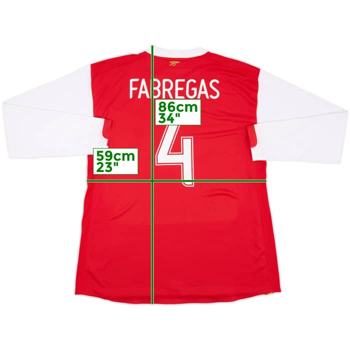 2006-08 Arsenal Player Issue Home L/S Shirt Fabregas #4 - 8/10 - (XXL)