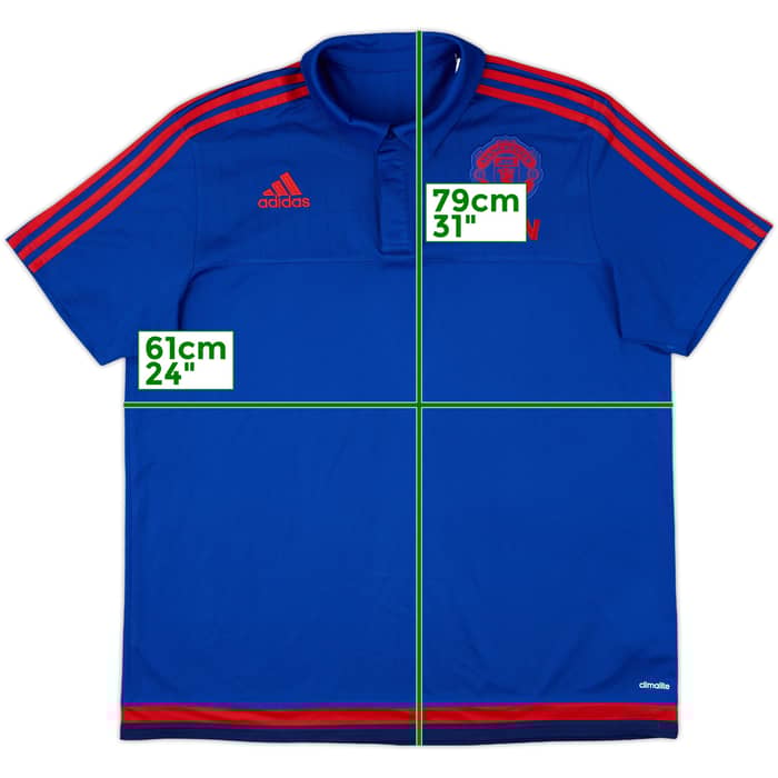2015-16 Manchester United adidas Polo Shirt - 8/10 - (XL)