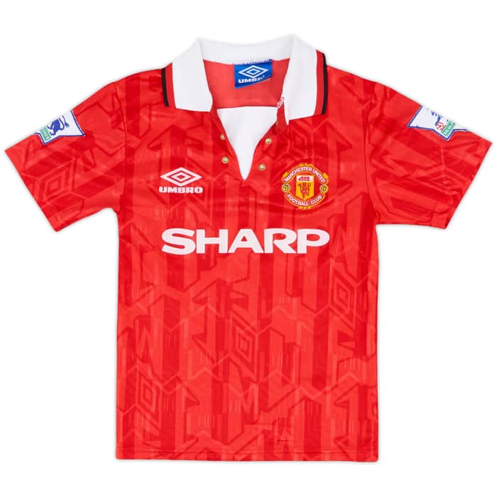 1992-94 Manchester United Home Shirt Hughes #10 - 6/10 - (S.Boys)