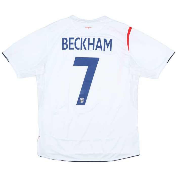 2005-07 England Home Shirt Beckham #7 - 6/10 - (L)