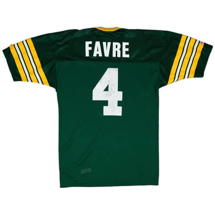 1992-96 Green Bay Packers Favre #4 Champion Home Jersey - 6/10 - (L)
