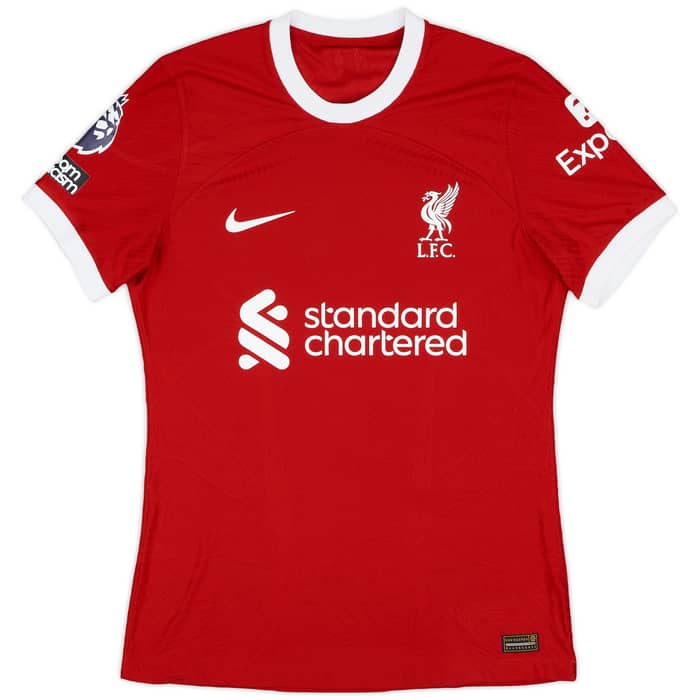 2023-24 Liverpool Match Issue Home Shirt Robertson #26