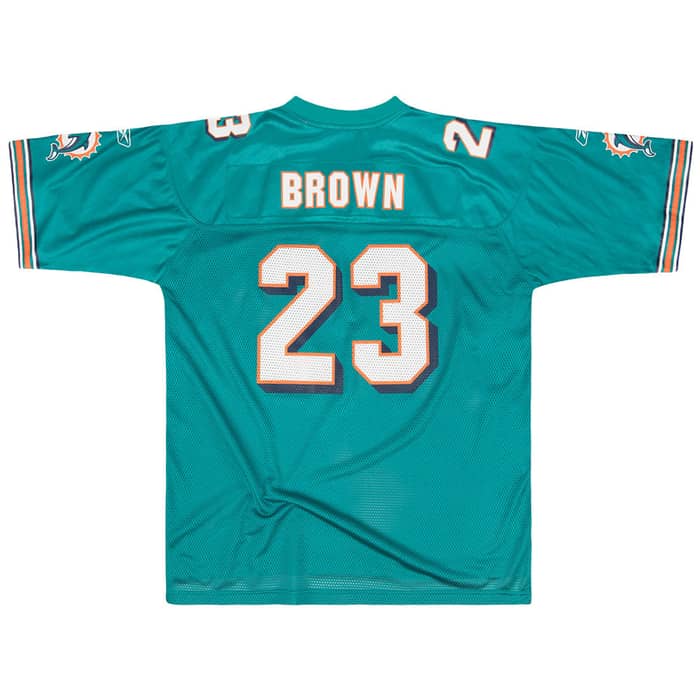2005-06 Miami Dolphins Brown #23 Reebok On Field Jersey (Home) XL