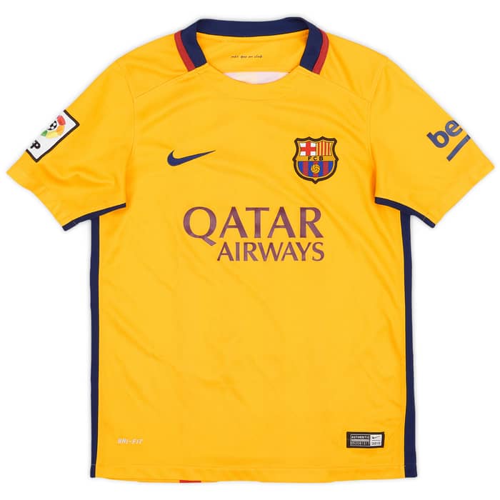 2015-16 Barcelona Away Shirt - 9/10 - (M.Boys)