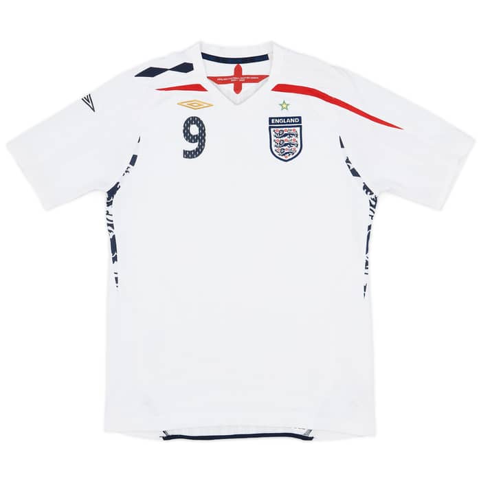 2007-09 England Home Shirt Rooney #9 - 6/10 - (XL.Boys)