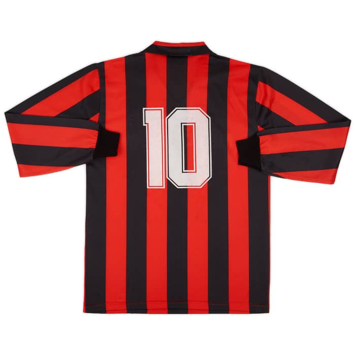 1989-90 AC Milan Home L/S Shirt #10 - 7/10 - (L)