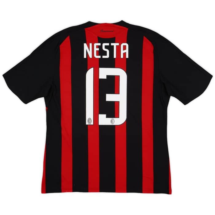 2008-09 AC Milan Home Shirt Nesta #13 - 8/10 - (L)