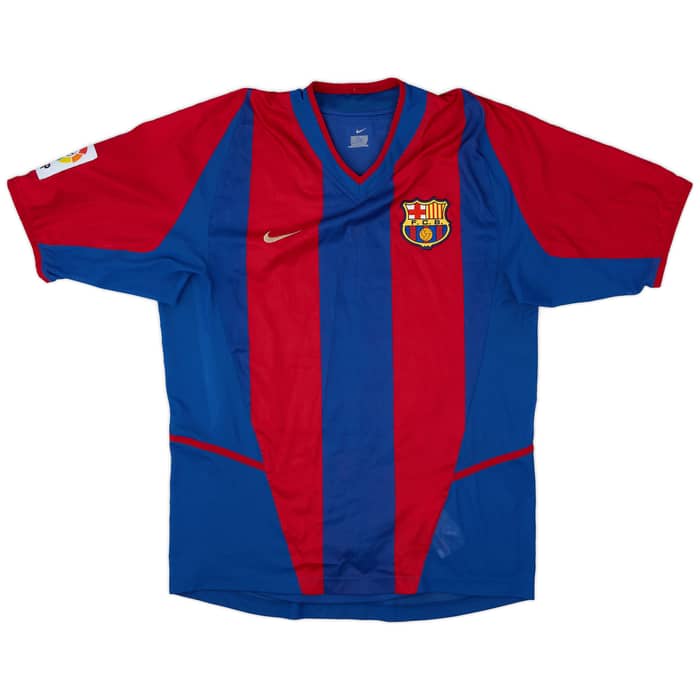 2002-03 Barcelona Player Issue Home Shirt Mendieta #17 - 8/10 - (M)