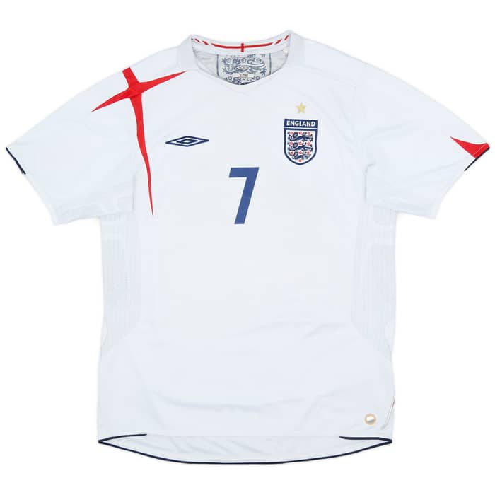 2005-07 England Home Shirt Beckham #7 - 6/10 - (L)