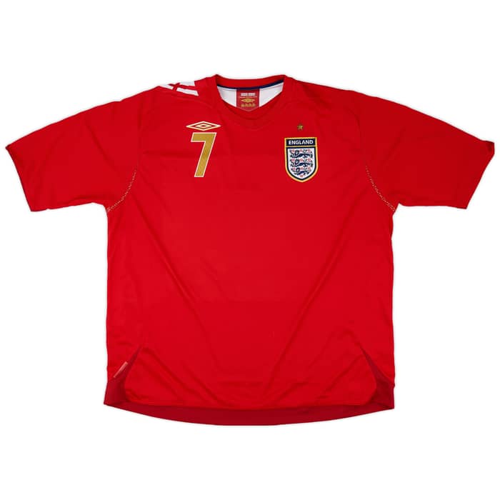 2006-08 England Away Shirt Beckham #7 - 8/10 - (3XL)