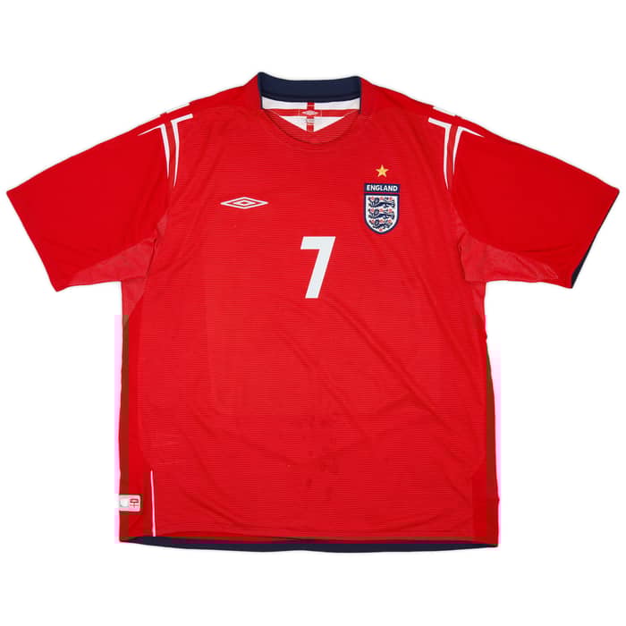 2004-06 England Away Shirt Beckham #7 - 6/10 - (XXL)
