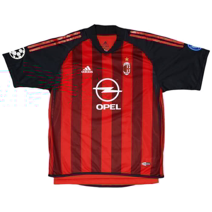 2002-03 AC Milan Match Worn Champions League Home Shirt Brocchi #32