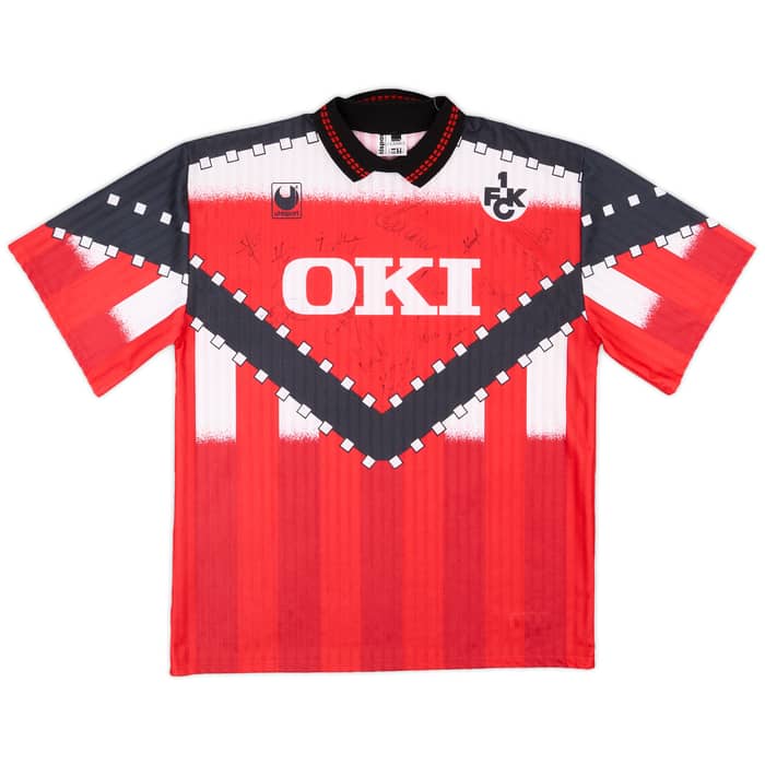 1993-94 Kaiserslautern Match Issue Squad Signed Home Shirt #8