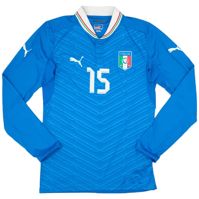 2012-13 Italy Player Issue Home L/S Shirt #15 - 9/10 - (L)