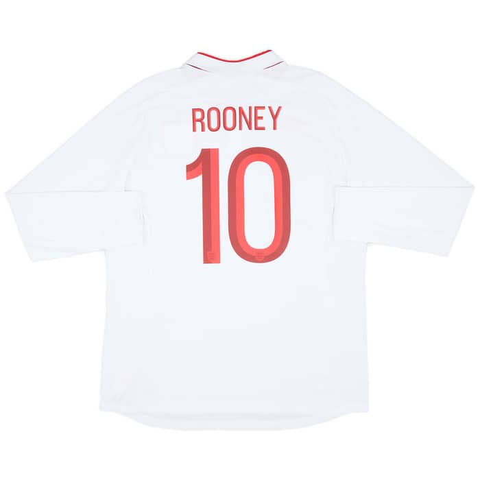 2012-13 England Home L/S Shirt Rooney #10 - 9/10 - (XL)