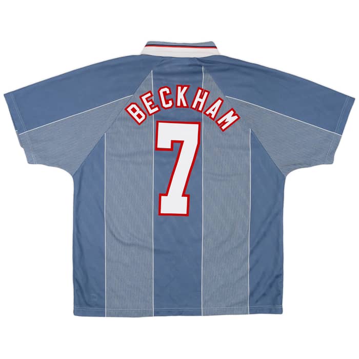 1996-97 England Away Shirt Beckham #7 - 9/10 - (XL)