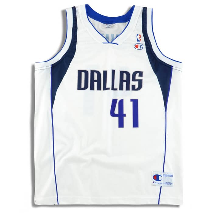 2001-10 Dallas Mavericks Nowitzki #41 Champion Jersey (Home) S