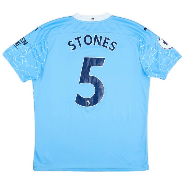 2020-21 Manchester City Home Shirt Stones #5 - 6/10 - (L)