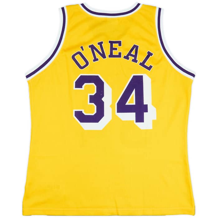 1996-99 LA Lakers O'Neal #34 Champion Home Jersey - 8/10 - (L)