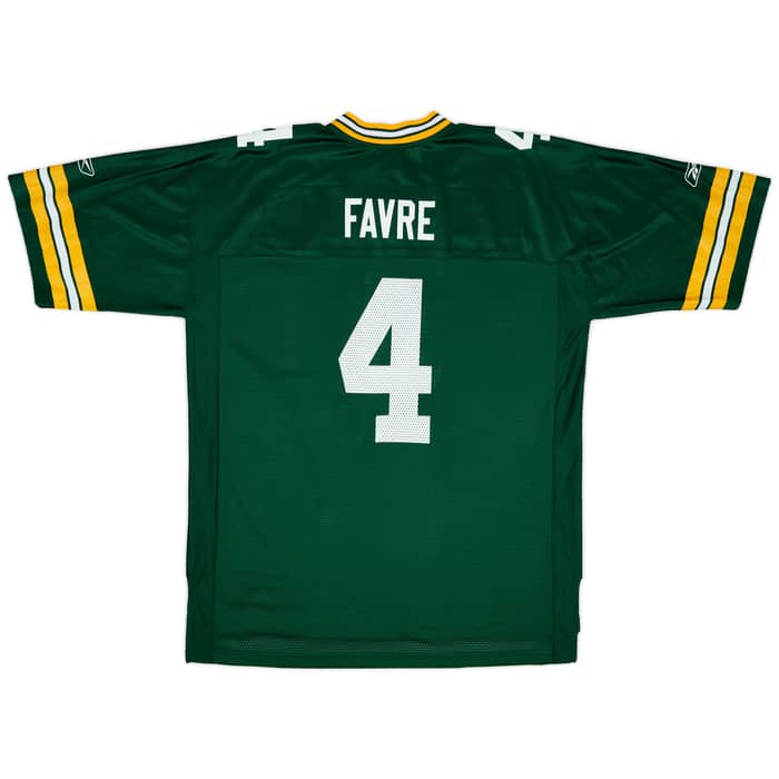 2005-06 Green Bay Packers Favre #4 Reebok On Field Home Jersey - 9/10 - (XL)