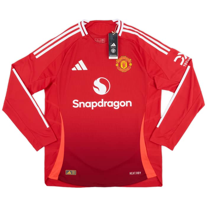 2024-25 Manchester United Authentic Home L/S Shirt Mainoo #37