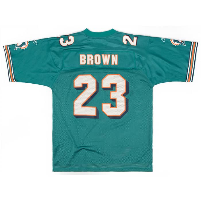 2007 Miami Dolphins Brown #23 Reebok On Field Jersey (Home) XL